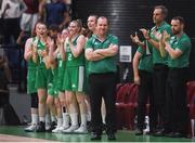 12 August 2017; Ireland coach Tommy O'Mahony and the subs bench clap the team in the final seconds of the FIBA U18 Women's European Basketball Championships match between Ireland and Poland at National Basketball Arena in Tallaght, Dublin. Photo by David Fitzgerald/Sportsfile