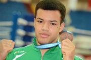 21 April 2012; Tommy McCarthy, Ireland, after he received his bronze medal in the Heavyweight 91kg division. AIBA European Olympic Boxing Qualifying Championships, Hayri Gür Arena, Trabzon, Turkey. Picture credit: David Maher / SPORTSFILE
