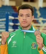 21 April 2012; Tommy McCarthy, Ireland, after he received his bronze medal in the Heavyweight 91kg division. AIBA European Olympic Boxing Qualifying Championships, Hayri Gür Arena, Trabzon, Turkey. Picture credit: David Maher / SPORTSFILE