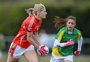 29 April 2012; Juliet Murphy, Cork, in action against Aedin Murray, Meath. Bord Gáis Energy Ladies National Football League, Division 1 Semi-Final, Cork v Meath, Crettyard, Co. Laois. Picture credit: Brian Lawless / SPORTSFILE