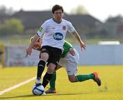 2 May 2012; Darragh Kenna, Dundalk FC, in action against Andrew Joyce, Cork City FC. Airtricity U19 Cup Final, Dundalk FC v Cork City FC, Oriel Park, Dundalk, Co. Louth. Picture credit: Brian Lawless / SPORTSFILE