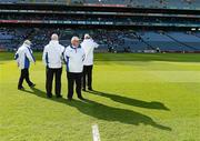28 April 2012; The umpires stand in the sunshine and wait for the game to start. Allianz Football League, Division 4 Final, Fermanagh v Wicklow, Croke Park, Dublin. Picture credit: Ray McManus / SPORTSFILE
