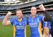 28 April 2012; Wicklow players Michael Mcloughlin and Anthony Mcloughlin, right, celebrate after the game. Allianz Football League, Division 4 Final, Fermanagh v Wicklow, Croke Park, Dublin. Picture credit: Ray McManus / SPORTSFILE