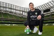 3 May 2012; Republic of Ireland stars Stephen Ward and Ciara Grant today launched the FAI eFlow Summer Soccer Schools programme for 2012. Due to the camps' increasing popularity, interested participants are encouraged to book early to avoid disappointment. Further information can be found at www.summersoccerschools.ie or by calling 1890653653. At the launch is Republic of Ireland star Stephen Ward. . Aviva Stadium, Lansdowne Road, Dublin. Picture credit: Brian Lawless / SPORTSFILE