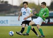 2 May 2012; Darragh Kenna, Dundalk FC, in action against Robert Lehane, Cork City FC. Airtricity U19 Cup Final, Dundalk FC v Cork City FC, Oriel Park, Dundalk, Co. Louth. Picture credit: Brian Lawless / SPORTSFILE