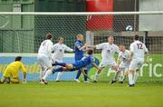 4 May 2012; Gavin Peers, Sligo Rovers, heads home his side's first goal. Airtricity League Premier Division, Drogheda United v Sligo Rovers, Hunky Dorys Park, Drogheda, Co. Louth. Photo by Sportsfile