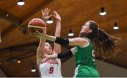 12 August 2017; Dayna Finn of Ireland in action against Julia Nielacna of Poland during the FIBA U18 Women's European Basketball Championships match between Ireland and Poland at National Basketball Arena in Tallaght, Dublin. Photo by David Fitzgerald/Sportsfile