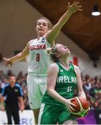 12 August 2017; Louise Scannell of Ireland in action against Natalia Klimek of Poland during the FIBA U18 Women's European Basketball Championships match between Ireland and Poland at National Basketball Arena in Tallaght, Dublin. Photo by David Fitzgerald/Sportsfile