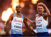 12 August 2017; Mo Farah with his Great Britain team-mate Andrew Butchart following the final of the Men's 5000m event during day nine of the 16th IAAF World Athletics Championships at the London Stadium in London, England. Photo by Stephen McCarthy/Sportsfile
