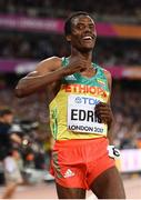 12 August 2017; Muktar Edris of Ethiopia celebrates winning the final of the Men's 5000m event during day nine of the 16th IAAF World Athletics Championships at the London Stadium in London, England. Photo by Stephen McCarthy/Sportsfile