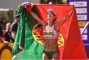 13 August 2017; Ines Henriques of Portugal celebrates after winning the Women's 50km Race Walk final during day ten of the 16th IAAF World Athletics Championships at The Mall in London, England. Photo by Stephen McCarthy/Sportsfile