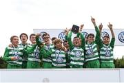 13 August 2017; Evergreen FC players celebrate with the cup after the Volkswagen Junior Masters event - Day 2 in the AUL Complex Dublin. Now in its fourth year, the tournament has grown into one of the most prestigious under age soccer tournaments in Ireland with the wining club receiving €2,500 from Volkswagen. Photo by Eóin Noonan/Sportsfile