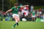 13 August 2017; Nora Stapleton of Ireland converts the second try against Japan to make the score 14 all during the 2017 Women's Rugby World Cup Pool C match between Ireland and Japan at the UCD Bowl in Belfield, Dublin. Photo by Matt Browne/Sportsfile
