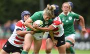 13 August 2017; Alison Miller of Ireland in action against Mayo Shimizu and Ayano Sakurai of Japan during the 2017 Women's Rugby World Cup Pool C match between Ireland and Japan at the UCD Bowl in Belfield, Dublin. Photo by Matt Browne/Sportsfile