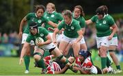 13 August 2017; Paula Fitzpatrick of Ireland in action against Sayaka Suzuki and Ayano Sakurai of Japan during the 2017 Women's Rugby World Cup Pool C match between Ireland and Japan at the UCD Bowl in Belfield, Dublin. Photo by Matt Browne/Sportsfile