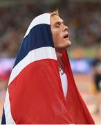 13 August 2017; Filip Ingebrigtsen of Norway after finishing third in the final of the Men's 1500m event during day ten of the 16th IAAF World Athletics Championships at the London Stadium in London, England. Photo by Stephen McCarthy/Sportsfile