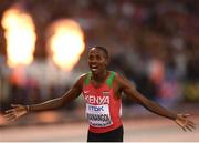13 August 2017; Elijah Motonei Manangoi of Kenya celebrates winning the final of the Men's 1500m event during day ten of the 16th IAAF World Athletics Championships at the London Stadium in London, England. Photo by Stephen McCarthy/Sportsfile