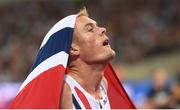 13 August 2017; Filip Ingebrigtsen of Norway after finishing third in the final of the Men's 1500m event during day ten of the 16th IAAF World Athletics Championships at the London Stadium in London, England. Photo by Stephen McCarthy/Sportsfile