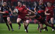 3 November 2017; JJ Hanrahan of Munster is tackled by Ashton Hewitt of Dragons during the Guinness PRO14 Round 8 match between Munster and Dragons at Irish Independent Park in Cork. Photo by Matt Browne/Sportsfile