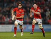 5 May 2012; Conor Murray, Munster, with support from team-mate Paul O'Connell. Celtic League, Munster v Ulster, Thomond Park, Limerick. Picture credit: Stephen McCarthy / SPORTSFILE