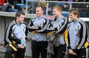 6 May 2012; Injured Kilkenny players, from left, Michael Rice, Noel Hickey, Richie Power and Aidan Fogarty ahead of the game. Allianz Hurling League Division 1 Final, Kilkenny v Cork, Semple Stadium, Thurles, Co. Tipperary. Picture credit: Stephen McCarthy / SPORTSFILE