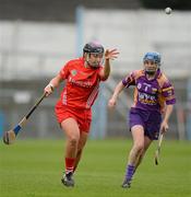6 May 2012; Anna Geary, Cork, in action against Josie Dwyer, Wexford. National Camogie League, Division 1 Final, Cork v Wexford, Semple Stadium, Thurles, Co. Tipperary. Picture credit: Stephen McCarthy / SPORTSFILE