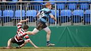 7 May 2012; Shane Walshe slips past Enniscorthy RFC's Caolan Carty on his way to score his second try for Navan RFC. Under-15 McAuley Cup Final, Navan RFC v Enniscorthy RFC, Donnybrook Stadium, Donnybrook, Co. Dublin. Picture credit: Ray McManus / SPORTSFILE