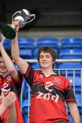 7 May 2012; The Tullamore RFC captain Johnny Brophy lifts the D'Arcy Cup. Under-19 Darcy Cup Final, Naas RFC v Tullamore RFC, Donnybrook Stadium, Donnybrook, Co. Dublin. Picture credit: Ray McManus / SPORTSFILE