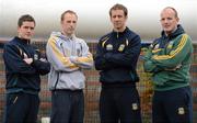 8 May 2012; In attendance at the launch of the Leinster GAA Hurling and Football Championships 2012 are Meath footballers, from left, Seamus Kenny, Peter Durnin, Jamie Queeney and Joe Sheridan. Croke Park, Dublin. Picture credit: Brendan Moran / SPORTSFILE