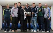 8 May 2012; In attendance at the launch of the Leinster GAA Hurling and Football Championships 2012 are, from left, Ben Brosnan, Wexford, Declan Byrne, Louth, Jamie Queeney, Meath, Matrin Skelly, Chairman of the Leinster Council, John Doyle, Kildare, Paul Flynn, Dublin, Alan Mulhall, Offaly, and Damien Sheridan, Longford. Croke Park, Dublin. Picture credit: Brendan Moran / SPORTSFILE