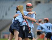 8 May 2012; Ryan O'Donnell, Scoil Holy Trinity, celebrates with team-mate Ciaran O'Sullivan, left, after victory over Mary Mother of Hope. Allianz Cumann na mBunscol Finals, Scoil Holy Trinity v Mary Mother of Hope, Croke Park, Dublin. Picture credit: Ray McManus / SPORTSFILE