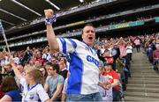 13 August 2017; Waterford supporter Matt Lynch, from Dungarvan, celebrates after a late score during the GAA Hurling All-Ireland Senior Championship Semi-Final match between Cork and Waterford at Croke Park in Dublin.  Photo by Ray McManus/Sportsfile