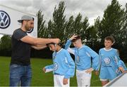13 August 2017; Bernard Brogan presenting runners up medals to Roscommon Cubs during the Volkswagen Junior Masters event - Day 2 in the AUL Complex Dublin. Now in its fourth year, the tournament has grown into one of the most prestigious under age soccer tournaments in Ireland with the wining club receiving €2,500 from Volkswagen. Photo by Eóin Noonan/Sportsfile