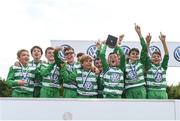 13 August 2017; Evergreen FC players celebrate with the cup after the Volkswagen Junior Masters event - Day 2 in the AUL Complex Dublin. Now in its fourth year, the tournament has grown into one of the most prestigious under age soccer tournaments in Ireland with the wining club receiving €2,500 from Volkswagen. Photo by Eóin Noonan/Sportsfile