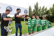 13 August 2017; Bernard Brogan presenting the winners medals to Evergreen FC during the Volkswagen Junior Masters event - Day 2 in the AUL Complex Dublin. Now in its fourth year, the tournament has grown into one of the most prestigious under age soccer tournaments in Ireland with the wining club receiving €2,500 from Volkswagen. Photo by Eóin Noonan/Sportsfile