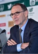 14 August 2017; Republic of Ireland manager Martin O'Neill during a press conference at SSE Airtricity HQ in Leopardstown, Dublin. Photo by David Maher/Sportsfile