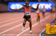 13 August 2017; Hellen Onsando Obiri of Kenya celebrates winning the final of the Women's 5000m event during day ten of the 16th IAAF World Athletics Championships at the London Stadium in London, England. Photo by Stephen McCarthy/Sportsfile