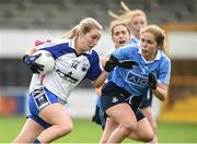 12 August 2017; Maria Delahunty of Waterford in action against Sinead Finnegan of Dublin during the TG4 Ladies Football All-Ireland Senior Championship Quarter-Final match between Dublin and Waterford at Nowlan Park in Kilkenny. Photo by Matt Browne/Sportsfile