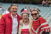 13 August 2017; Cork supporters Sean, Margaret and Regina Lombard, from Ballyhooly, at the GAA Hurling All-Ireland Senior Championship Semi-Final match between Cork and Waterford at Croke Park in Dublin.