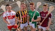 15 August 2017; Ciaran Steele of Derry, Conor Delaney of Kilkenny Cian Lynch of Limerick and Thomas Monaghan of Galway were in Dublin today to look ahead to this weekend’s Bord Gáis Energy GAA Hurling U-21 All-Ireland semi-finals. The double header will take place in Semple Stadium, Thurles on Saturday afternoon, with Derry and Kilkenny throwing in at 4.00pm and Galway and Limerick commencing at 6.00pm. Fans unable to attend the game can catch all the action live on TG4 or can follow #HurlingToTheCore online. Photo by Sam Barnes/Sportsfile