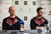 15 August 2017; Galway manager Mícheál Donoghue and David Burke during a press conference at the Loughrea Hotel & Spa in Loughrea, Co Galway. Photo by David Maher/Sportsfile