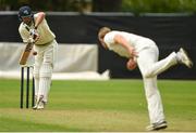 15 August 2017; Andrew Balbirnie of Ireland is bowled to by Logan van Beek of Netherlands during the ICC Intercontinental Cup match between Ireland and Netherlands at Malahide in Co Dublin. Photo by David Fitzgerald/Sportsfile