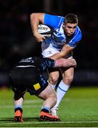 3 November 2017; Jordan Larmour of Leinster is tackled by Nick Grigg of Glasgow Warriors during the Guinness PRO14 Round 8 match between Glasgow Warriors and Leinster at Scotstoun in Glasgow, Scotland. Photo by Ramsey Cardy/Sportsfile