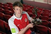 10 May 2012; Chris Forrester, St. Patricks Athletic, who was presented with the Airtricity / SWAI Player of the Month Award for April 2012. Richmond Park, Inchicore, Dublin. Picture credit: Brendan Moran / SPORTSFILE