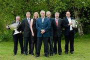 11 May 2012; In attendance at the launch of RTE GAA Championship Coverage 2012 are, from left, Martin McHugh, Donal O'Grady, Jacqui Hurley, Michael Lyster, Con Murphy, Brian Carthy and Ger Loughnane. RTE, Donnybrook, Dublin. Picture credit: Matt Browne / SPORTSFILE