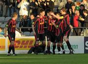 11 May 2012; Ryan McEvoy, centre, Bohemians, is congratulated by team-mates after scoring his side's first goal. Airtricity League Premier Division, Bohemians v Drogheda United, Dalymount Park, Dublin. Photo by Sportsfile