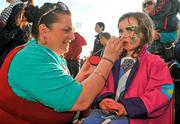 11 May 2012; Kate McElevey, age 4, from Castlebar, Co. Mayo, has her face painted by Michelle Crean during a Mayo GAA Open Day 2012. Elverys MacHale Park, Castlebar, Co. Mayo. Picture credit: Barry Cregg / SPORTSFILE
