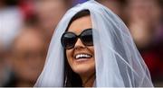 13 August 2017; Cork supporter, and bride to be, Sarah Joyce in attendance at the GAA Hurling All-Ireland Senior Championship Semi-Final match between Cork and Waterford at Croke Park in Dublin. Photo by Piaras Ó Mídheach/Sportsfile