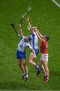13 August 2017; Michael Walsh, left, and Austin Gleeson of Waterford in action against Darragh Fitzgibbon of Cork during the GAA Hurling All-Ireland Senior Championship Semi-Final match between Cork and Waterford at Croke Park in Dublin. Photo by Daire Brennan/Sportsfile