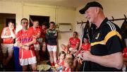 15 August 2017; Davy Russell's Best manager Brian Cody in the dressing room before the sixth annual Hurling for Cancer Research game, a celebrity hurling match in aid of the Irish Cancer Society in St Conleth’s Park, Newbridge. The event, organised by legendary racehorse trainer Jim Bolger and National Hunt jockey Davy Russell, has raised €540,000 to date to fund the Irish Cancer Society’s innovative cancer research projects. St. Conleth’s Park, Newbridge, Co Kildare. Photo by Piaras Ó Mídheach/Sportsfile